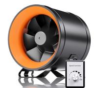Hon&Guan Ventilador de tubo EC de 150 mm, regulable con regulador de velocidad, 689 m³/h, alta presión de aire, motores EC con enchufe de la UE para tienda de cultivo, filtro de carbón, garaje