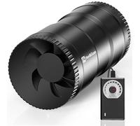 Hon&Guan Ventilador de tubo en línea de 100 mm, 221 m³/h regulable, ventilador de extracción con enchufe europeo, ventilador para invernadero, invernadero, tienda de cultivo, garaje, cocina, color