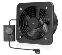Hon&Guan Ventilador extractor de 250 mm, industrial, con regulación de velocidad europea, 1680 m³/h, ventilador de baño con tapa de persiana para garajes, sótanos, áticos, ventanas
