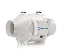 Hon&Guan Ventilador Extractor de Aire en Línea con con Temporizador/Motor de Dos-velocidades para Oficina, Hotel, Baño (ø100mm)