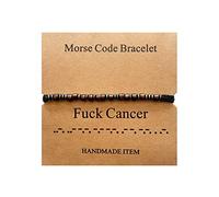Honaer Fuck Off - Pulseras con código morse para mujeres y amigas, Madera, Madera