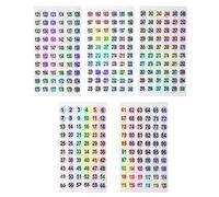 Honbay 1 a 300 pegatinas redondas reflectantes con números láser, autoadhesivas, para almacenamiento de inventario, para manualidades, numeración, herramienta de manicura (2 unidades, 10 mm)