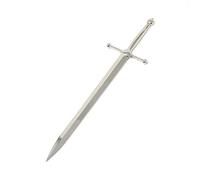 Honbay Abrecartas con forma de espada, aleación de zinc, tono plateado, cuchillo con mango suave, abridor de sobres, suministros de correo para el hogar y la oficina