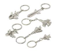 Honbay Llavero de avión de metal, 6 unidades, diseño de avión 3D creativo, llavero para entusiastas de la aviación o regalo piloto (estilo 6)