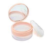 Honbay Pink Capacity - Contenedor vacío reutilizable para maquillaje de 20 g con esponja en polvo, tamiz y espejo, recipiente compacto de plástico para polvo suelto, caja de polvo recargable