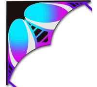 HONBO Cometa Grande para Adultos y Niños - Fácil de Volar, Cometa de Playa de Una Sola Línea - Con Mango y Cuerda de 300 Pies (Naranja) (Azul)