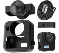 Honbobo Cámara Silicona Funda Protectora Cubierta Tapas de Lentes Batería Tapas de Lente de Repuesto Puerta de Repuesto Cordón para GoPro MAX 2 (4in1(Cover+Battery Cover+Lens Cap+Lanyard))