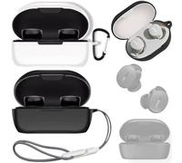Honbobo Case Funda para Bose QuietComfort Earbuds, Estuche Protectora + Cordón, Funda de Silicona Protector Accesorios para Bose QuietComfort Auriculares, 2 Piezas (Negro + Blanco)