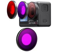 Honbobo Filtro de Buceo para dji Osmo Action 5 Pro, Rojo Claro/Rojo/Morado Filtro, Filtros Submarinos Protección de Lentes Accesorios para dji Osmo Action 5 Pro 4 (Purple)