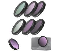 Honbobo Filtro para dji Osmo Action 6, UV/CPL/ND/Macro15X Filter Lentes Filtros Kit Objetivo Protección Accesorios para dji Osmo Action 6 (6PCS (UV CPL ND8 ND16 ND32 ND64))