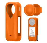 Honbobo Funda Protectora de Silicona para Insta360 X4 Air, Cámara Funda de Silicona + Tapa del Objetivo, Accesorios para Insta360 X4 Air (Orange)