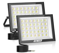 Hondony 2 pièces 100W Focos Led Exterior 6500K IP66 Impermeable Proyector Led Exterior, luz blanca diurna, para almacén, jardín, garaje, patio y estacionamiento