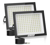 Hondony 2 pièces 500W Focos Led Exterior 6500K IP66 Impermeable Proyector Led Exterior, luz blanca diurna, para almacén, jardín, garaje, patio y estacionamiento