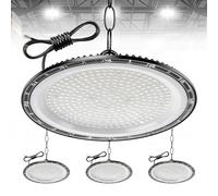 Hondony 4Pack 500W UFO LED Lámpara de Alta Bahía, 50000LM Focos Interior Techo,6500K Ultrafina Iluminación de Almacén,IP67 Impermeable Naves Industriales Para Patio,Garaje,Fábrica,Taller