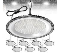 Hondony 8Pack 300W UFO LED Lámpara de Alta Bahía, 30000LM Focos Interior Techo,6500K Ultrafina Iluminación de Almacén,IP66 Impermeable Naves Industriales Para Patio,Garaje,Fábrica,Taller