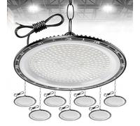Hondony 8Pack 500W UFO LED Lámpara de Alta Bahía, 50000LM Focos Interior Techo,6500K Ultrafina Iluminación de Almacén,IP67 Impermeable Naves Industriales Para Patio,Garaje,Fábrica,Taller