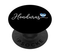Honduras Cursiva Script con Bandera Corazón PopSockets PopGrip Adhesivo