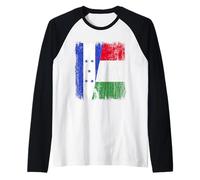 Honduras Italia Media Bandera Orgullo italiano hondureño Camiseta Manga Raglan