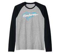 HONDURAS MAPA BANDERA COLLAGE Camiseta Manga Raglan