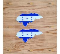 Honduras Mapa Bandera Pegatina Calcomanía Vinilo - 2 Pegatinas Reflectantes 10.2cm - Para Coche Barco Portátil Taza