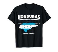 Honduras Mapa Diseño con Coordenadas y Apodo Camiseta