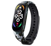 honecumi Correa Compatible con Xiaomi Mi Band 7 Mujeres Hombres Pulsera, Mi Band 7 Suaves Silicona Pulsera Clásico Ajustable Deportiva Pulsera Accesorios Vistoso Pulsera, Camuflaje
