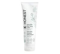 Honest Purely Simple Hipoalergénico Loción para el rostro y el cuerpo con productos botánicos derivados naturalmente para piel sensible, libre de fragancia, 8.5 onzas líquidas