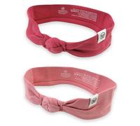 HonestBaby Paquete múltiple de diademas anudadas y con lazo, accesorio para el cabello de algodón orgánico para bebés, paquete de 2 unidades, rosa rosa, talla única