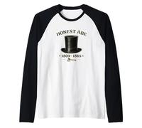Honesto Abe Lincoln Stovepipe Hat Presidente Historia Camiseta Manga Raglan
