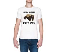 Honey Badger Don't Care Blanca Hombre Camiseta Tamaño XL White Men's tee Size XL