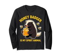 Honey Badger es mi espíritu Animal Amante de los Animales Manga Larga