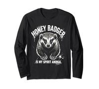 Honey Badger es mi espíritu Animal Amante de los Animales Manga Larga
