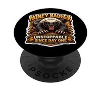 Honey Badger Imparable Desde el Primer día Amante de los Animales Cool Fan PopSockets PopGrip Adhesivo