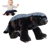Honey Badger Plush Toy - Realistic Wildlife Stuffed Animal, Kawaii Simulation Figure | Unique Educational Africa plushi For Bedroom, Living Room, Home Decoration