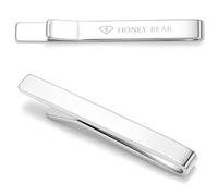 HONEY BEAR 1.57“/1.97"/2.12"/2.36" Clip Pasador de corbata -Talla normal Para Hombre Necktie Boda Negocio Regalo,4/5/5.4/6cm (5.4cm Plata brillante)