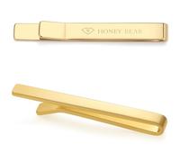 HONEY BEAR 1.57“/1.97"/2.12"/2.36" Clip Pasador de corbata -Talla normal Para Hombre Necktie Boda Negocio Regalo,4/5/5.4/6cm (5.4cm Oro brillante)