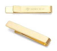 HONEY BEAR 1.57“/1.97"/2.12"/2.36" Clip Pasador de corbata -Talla normal Para Hombre Necktie Boda Negocio Regalo,4/5/5.4/6cm (4cm Oro cepillado mate)