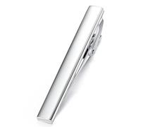 HONEY BEAR 1.97"/2.12"/2.36" Clip Pasador de Corbata -Talla Normal para Hombre Necktie, Boda Negocio Regalo,5cm/5.4cm/6cm (Plata brillante 5.4cm)