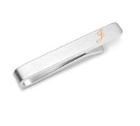 HONEY BEAR 4cm Herren Briefe Initialen Kinder Krawattennadel Krawattenklammer für schmale Krawatten Tie Clip, 4cm, Cobre, No es una piedra preciosa (J 1.57" Engrosado)