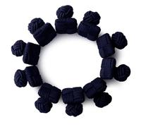 HONEY BEAR 5 pares Cuadrado gemelos nudo de seda tela camisa hombre/mujer, Para Regalos de bodas de Negocios (Azul marino Sin caja)