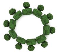 HONEY BEAR 5 pares Cuadrado gemelos nudo de seda tela camisa hombre/mujer, para Regalos de bodas de Negocios (Verde oscuro Sin caja)