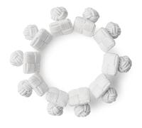 HONEY BEAR 5 pares Cuadrado gemelos nudo de seda tela camisa hombre/mujer, Para Regalos de bodas de Negocios (Blanco Sin caja)