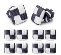 HONEY BEAR 5 pares de gemelos cuadrados para hombre/mujer, tejido de seda, nudo de seda, con caja (blanco y gris con caja)
