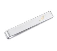 Honey Bear Alfiler de Corbata con Letra del Alfabeto de Acero Inoxidable para Hombre, Regalo de Boda, 5,4 cm, Plata cepillada de la A a la Z, 5.4cm, Cobre, No es una Piedra Preciosa