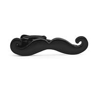 HONEY BEAR Barba Bigote Clip Pasador de corbata -Talla normal/skinny Para Hombre Necktie, Acero inoxidable,Boda Negocio Regalo (Negro 3.8cm)
