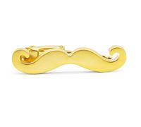 HONEY BEAR Barba Bigote Clip Pasador de corbata -Talla normal/skinny Para Hombre Necktie, Acero inoxidable,Boda Negocio Regalo (Oro 3.8cm)
