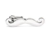 HONEY BEAR Barba Bigote Clip Pasador de corbata -Talla normal/skinny Para Hombre Necktie, Acero inoxidable,Boda Negocio Regalo (Plata 3.8cm)
