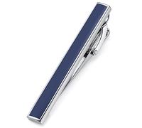 HONEY BEAR Barra de corbata para hombre para regalo de boda de negocios de tamaño normal, 5,4 cm, azul marino, 54mm, Acero inoxidable, Sin gemas.