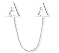 HONEY BEAR Broche de cadena, collar de solapa, alfileres de borla para hombres y mujeres, camisa de negocios, boda, graduación, regalo de plata, Acero inoxidable, Sin gemas.