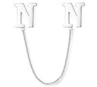 HONEY BEAR Broche de cadena, collar de solapa, alfileres de borla para hombres y mujeres, camisa de negocios, boda, graduación, regalo de plata, Acero inoxidable, Sin gemas.